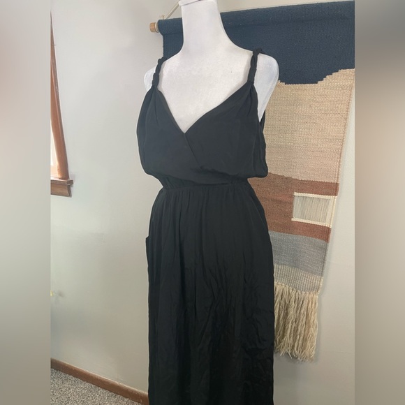 NWT Boden Black Idelle Midi Slip Dress Two Pockets 4 - Picture 3 of 7